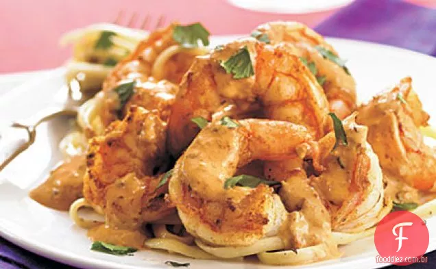 Camarão com molho cremoso de laranja-Chipotle