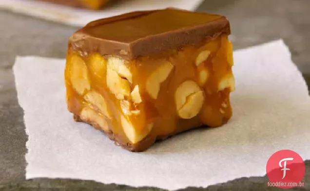 Chocolate Caramelo Amendoim Barras Receita