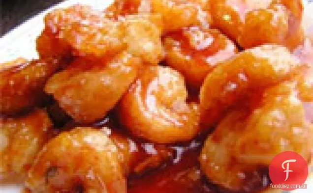 Jantar hoje à noite: Camarão frito com molho de tomate
