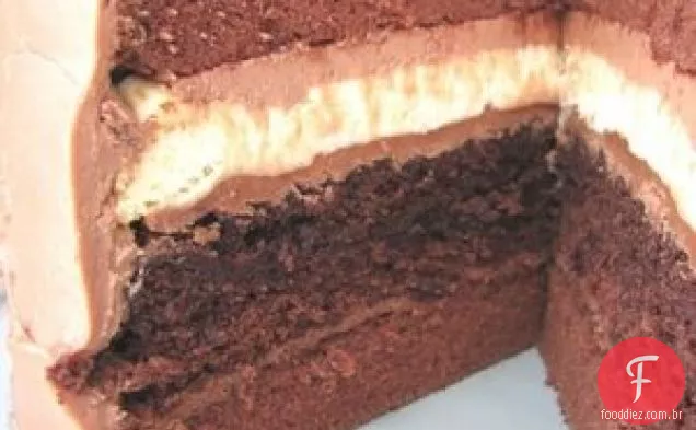 Bolo Em Camadas De Cheesecake De Chocolate Duplo