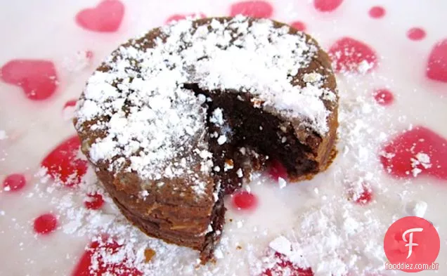 Bolo de Lava de Chocolate para dois (ou um)