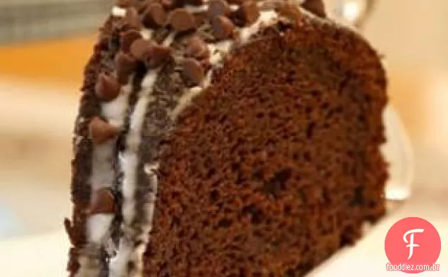 Bolo de chocolate e abóbora com vidro