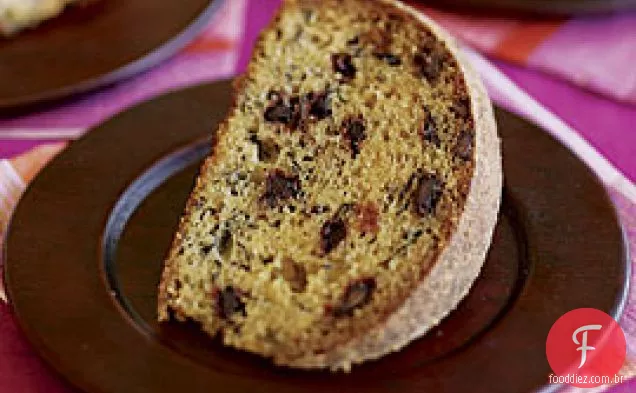 Bolo de Banana com manteiga marrom com gotas de Chocolate