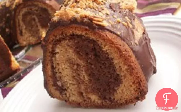 Bolo De Mármore Da Manteiga De Amendoim Do Chocolate