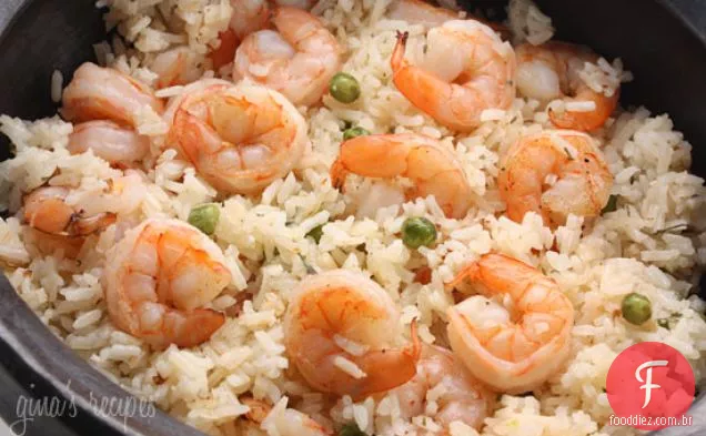 Camarão, Ervilhas E Arroz