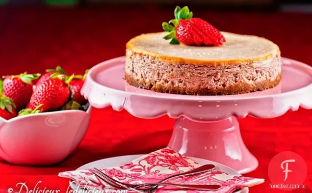 Morango Assado, Baunilha E Cheesecake De Chocolate Branco