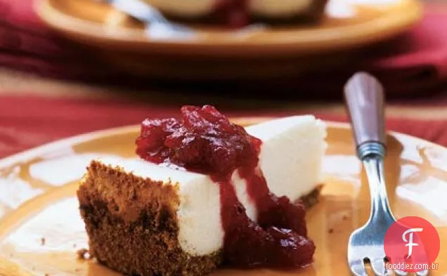 Cheesecake com cobertura de Cranberry-Maple