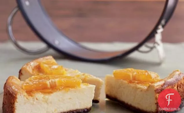 Cheesecake de vidro laranja com crosta Gingersnap
