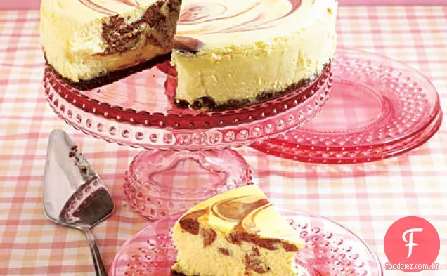 Cheesecake de mármore preto e branco