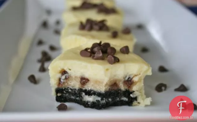 Chocolate Chip Cookie Dough Filled Oreo Cheesecakes