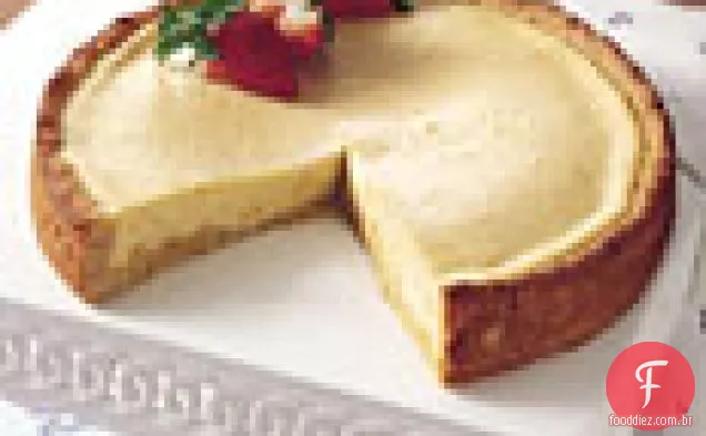 Cheesecake de limão e Rum com compota de morango