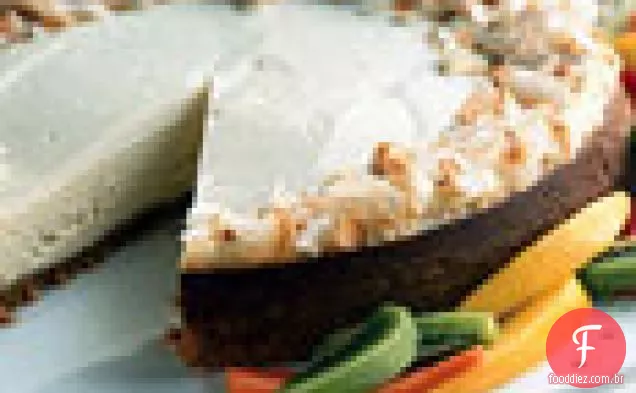 Cheesecake Tropical com crosta de shortbread de coco