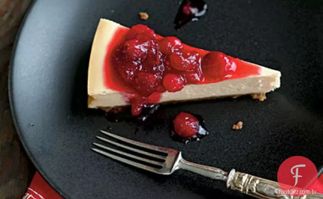 Cheesecake de açúcar mascavo com compota de Cranberry