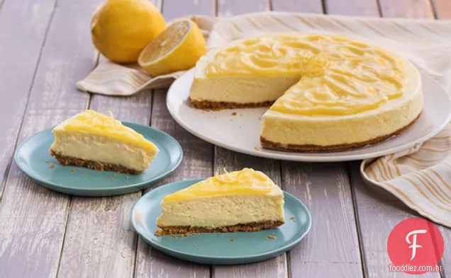 Cheesecake Com Cobertura De Coalhada De Limão
