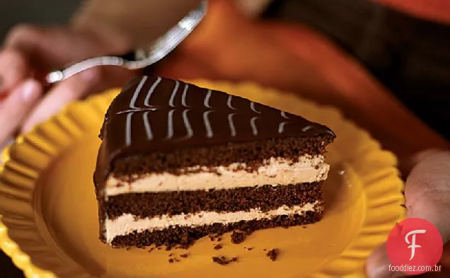Bolo De Aranha de Chocolate com caramelo-Mousse De Café
