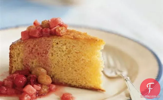 Bolo de Polenta de limão com compota de frutas de Inverno