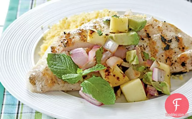 Pargo com salsa de Manga grelhada