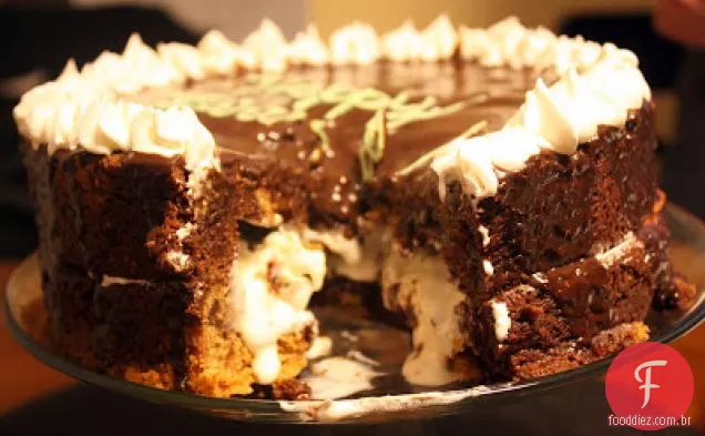 Brownie Chocolate Chip Ice Cream Cake