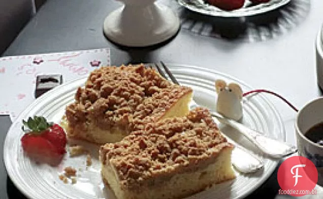 Bolo De Café Com Creme De Leite Com Açúcar Mascavo Streusel