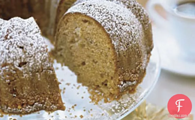 Bolo de café Streusel de maçã e gengibre