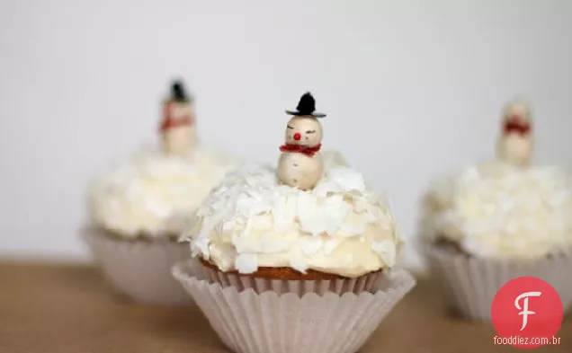 Receita de Cupcake de férias coberto de neve