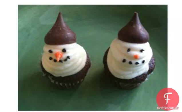 Mini Boneco De Neve Cupcakes
