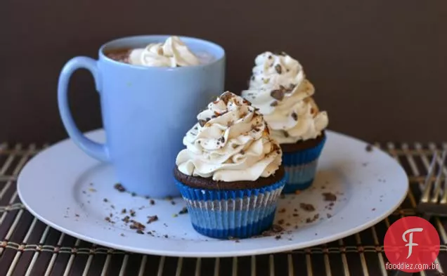 Mexicano Quente Cacau Cupcakes Com Oculto Dulce De Leche & Chile K