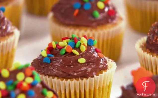 Mini Cupcakes de abóbora com cobertura de Chocolate