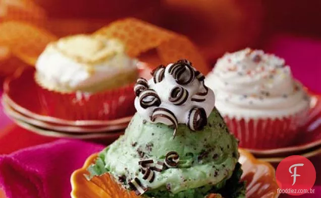 Mint-Chocolate Chip Ice-cream Cupcakes