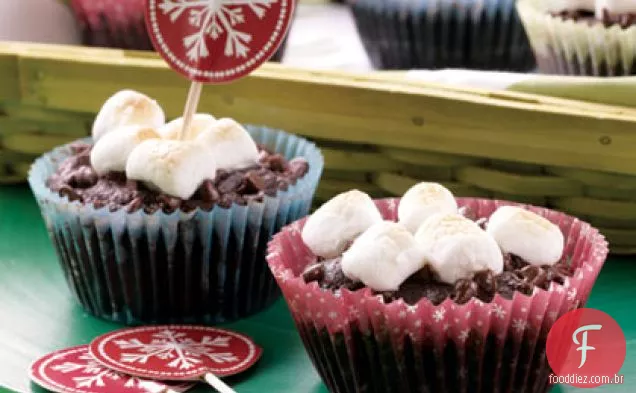 Cupcakes de chocolate e Marshmallow