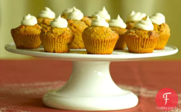 Mini cupcakes de abóbora-gengibre