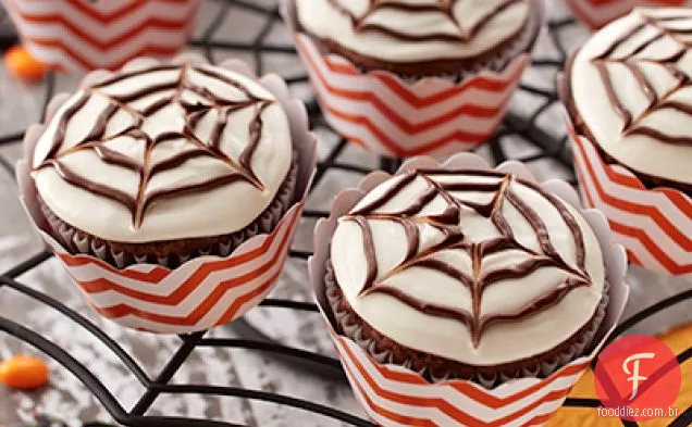 Halloween Spider Web Cupcakes