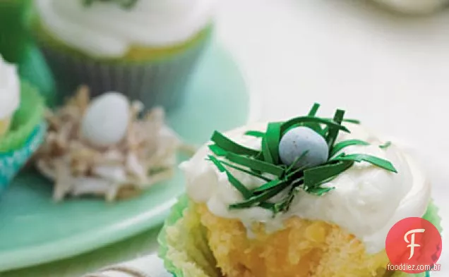 Abacaxi-Cupcakes de coco com leitelho-cobertura de Cream Cheese