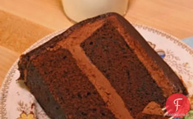 Bolo de comida do diabo com Ganache de Chocolate