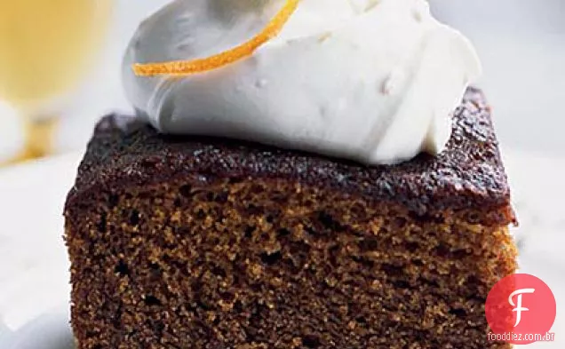 Melaço-bolo de gengibre com creme de Mascarpone