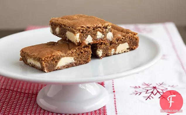 Gingerbread-Blondies de Chocolate branco