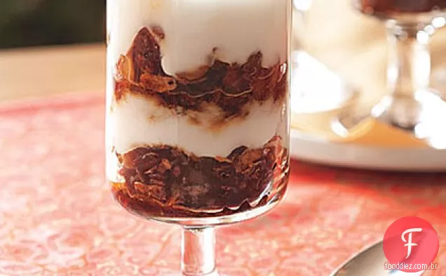 Granola De Pão De Gengibre-Iogurte Parfaits