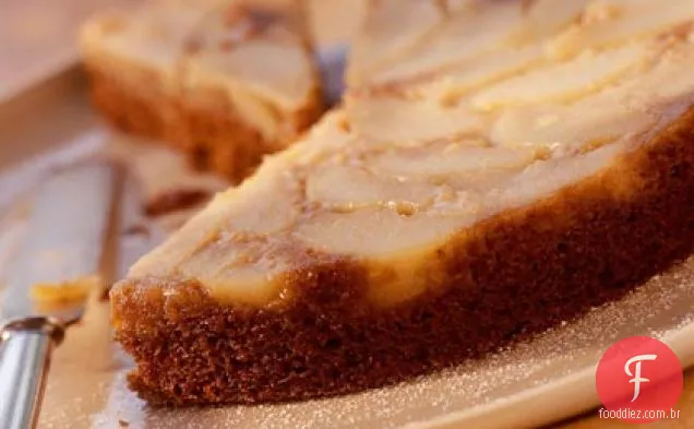 Pêra De Cabeça Para Baixo Bolo De Gengibre