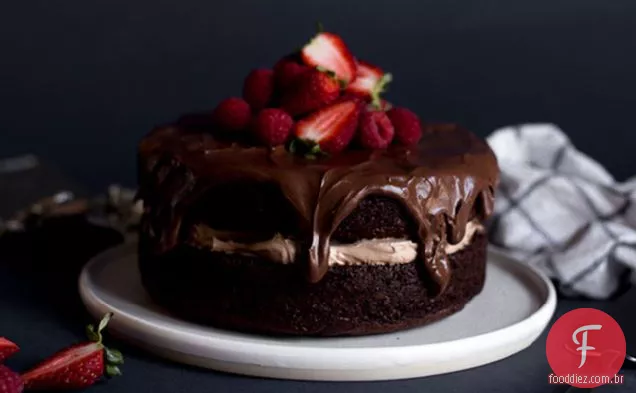 Bolo De Creme De Leite Com Chocolate