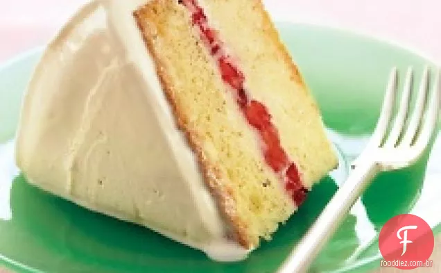 Bolo de Sorvete De Morango de dentro para fora
