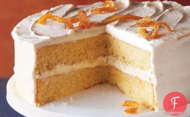 Bolo Da Camada Do Creme Alaranjado