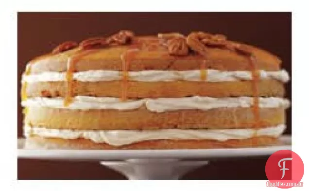 Delicioso bolo de abóbora PHILLY de quatro camadas