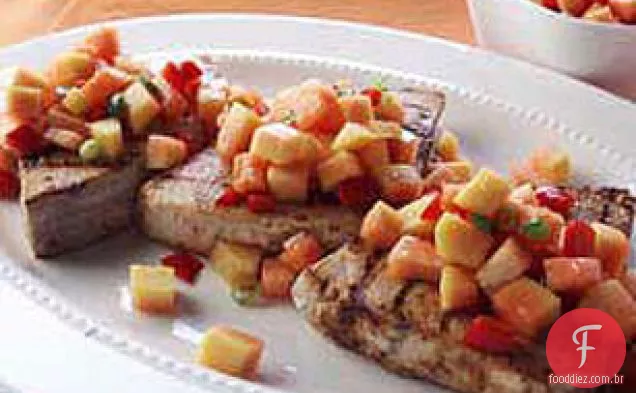 Peixe-Espada grelhado com Salsa de mamão