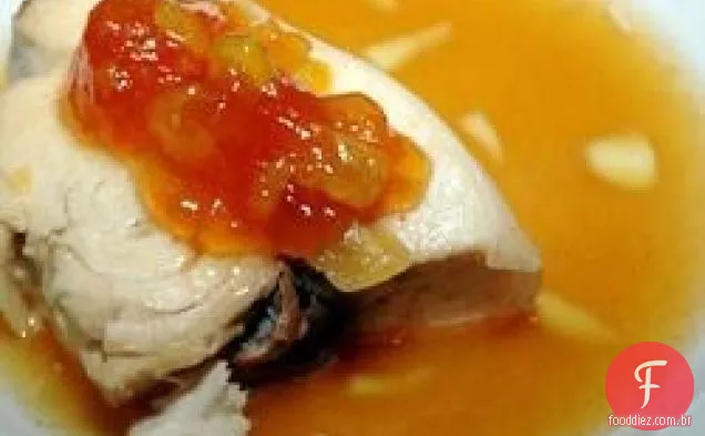 Peixe-Espada Assado Com Manga E Gengibre