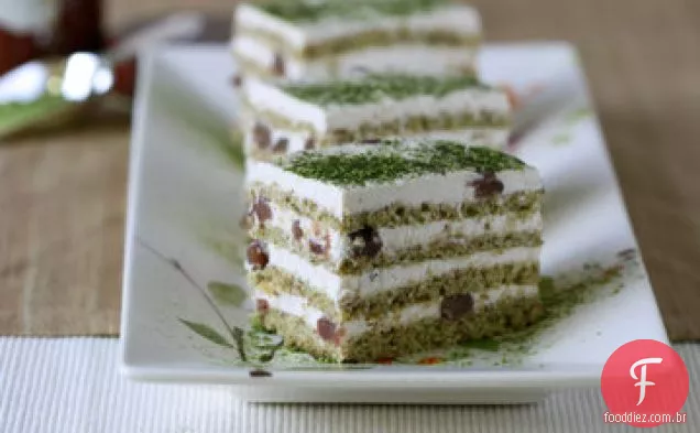 Bolo De Chá Verde Com Recheio De Feijão Vermelho