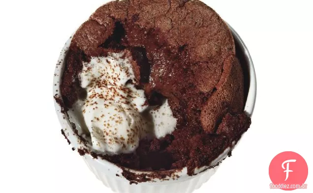 Soufflés De Cacau Agridoce Com Creme De Flor De Laranjeira