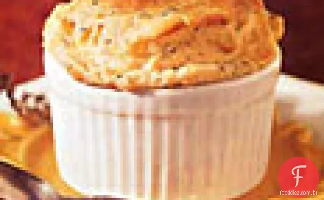 Queijo de cabra e suflês de ervas