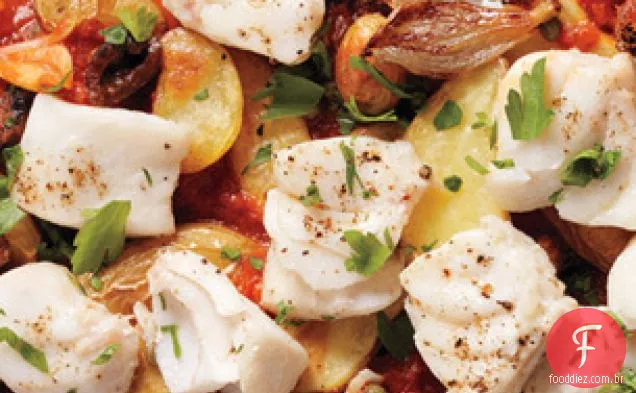 Batatas Assadas E Haddock Puttanesca