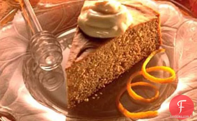Bolo De Especiarias De Mel Com Creme De Laranja