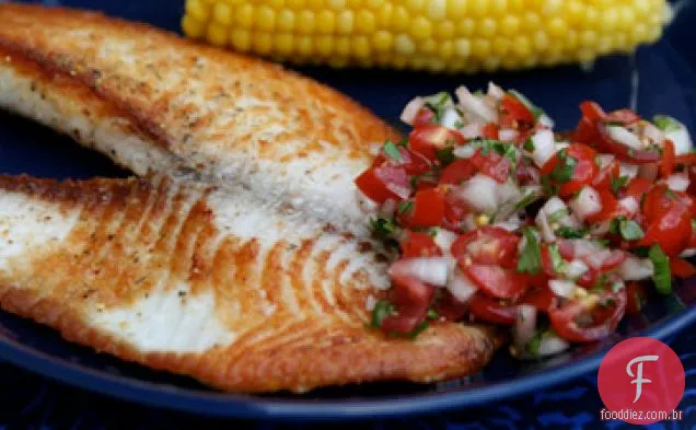 Jantar Esta Noite: Tilápia Crocante Com Salsa Pico De Gallo